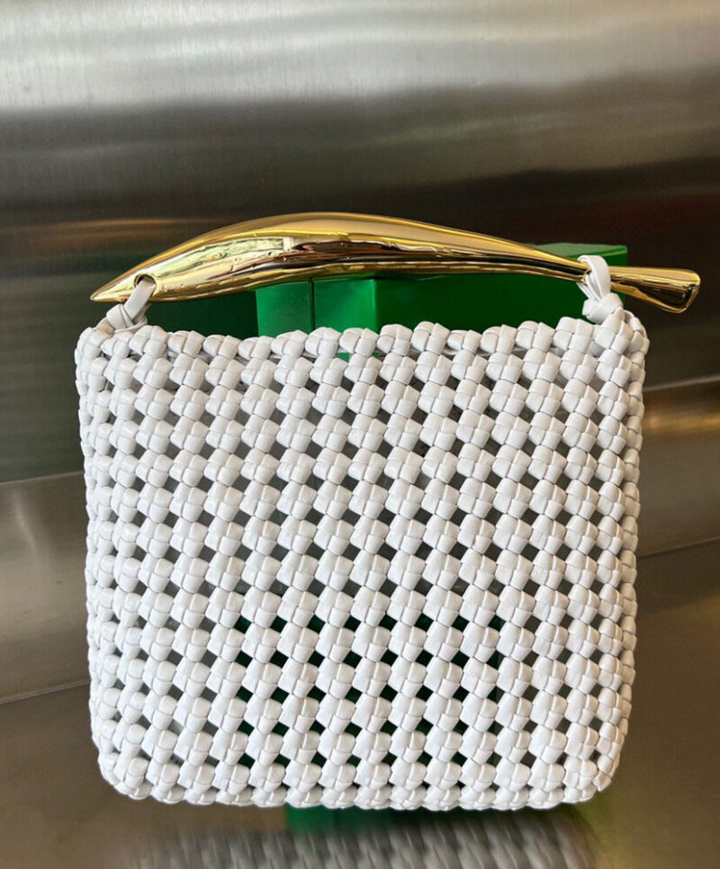 Bottega Veneta Sardine Top Handle Bag Cream